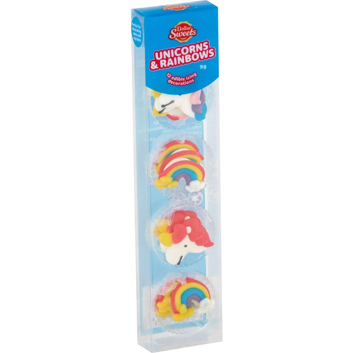 Dollar Sweets Icing Decorations Unicorn & Rainbow 12 Pack Woolworths