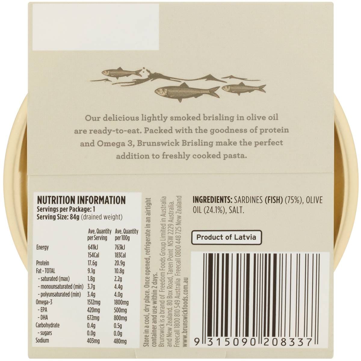 Brunswick Sardines In Olive Oil 120g Woolworths