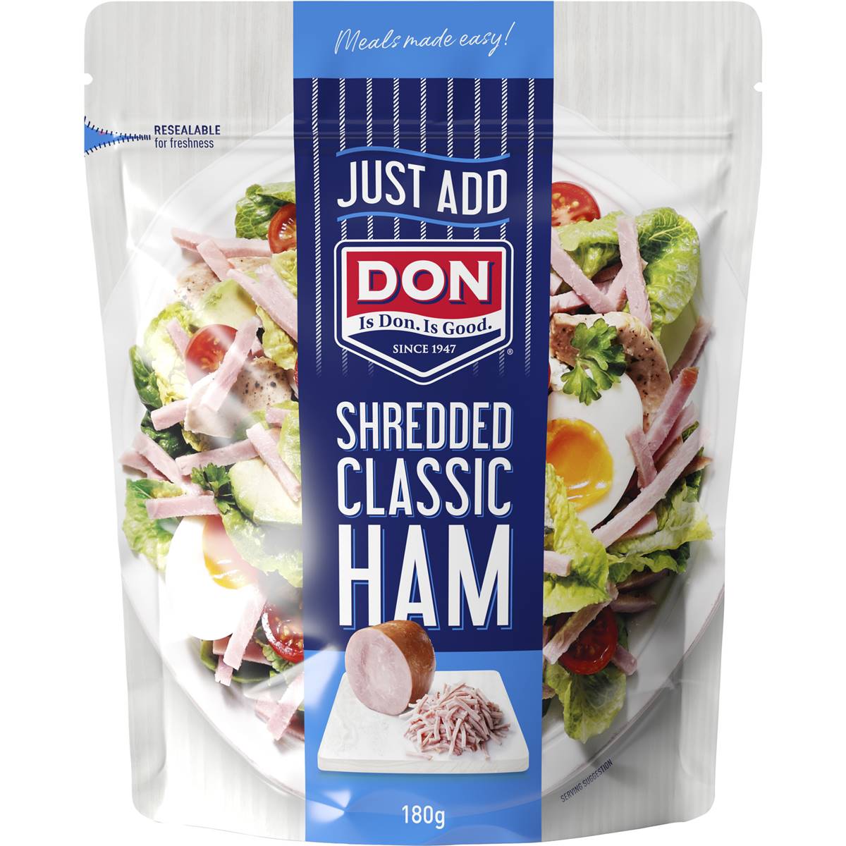 Don Just Add Shredded Classic Ham 180g Woolworths