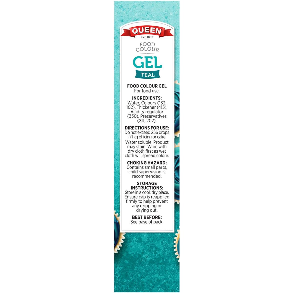 Queen Teal Food Colour Gel 15g Woolworths