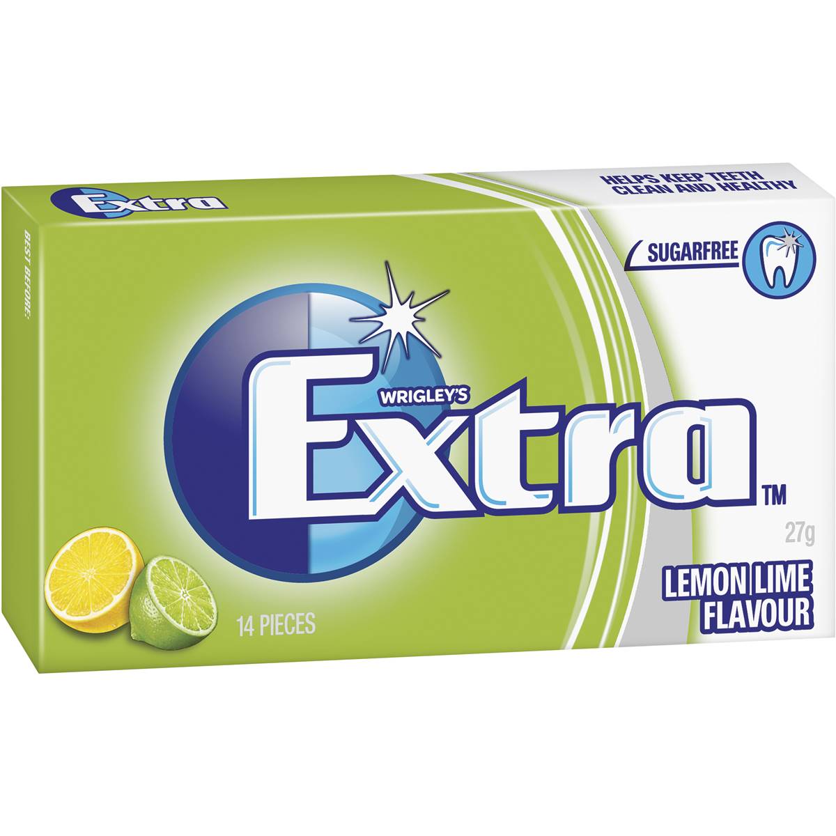 Extra White Lemon Lime Chewing Gum Sugar Free 27g | Woolworths