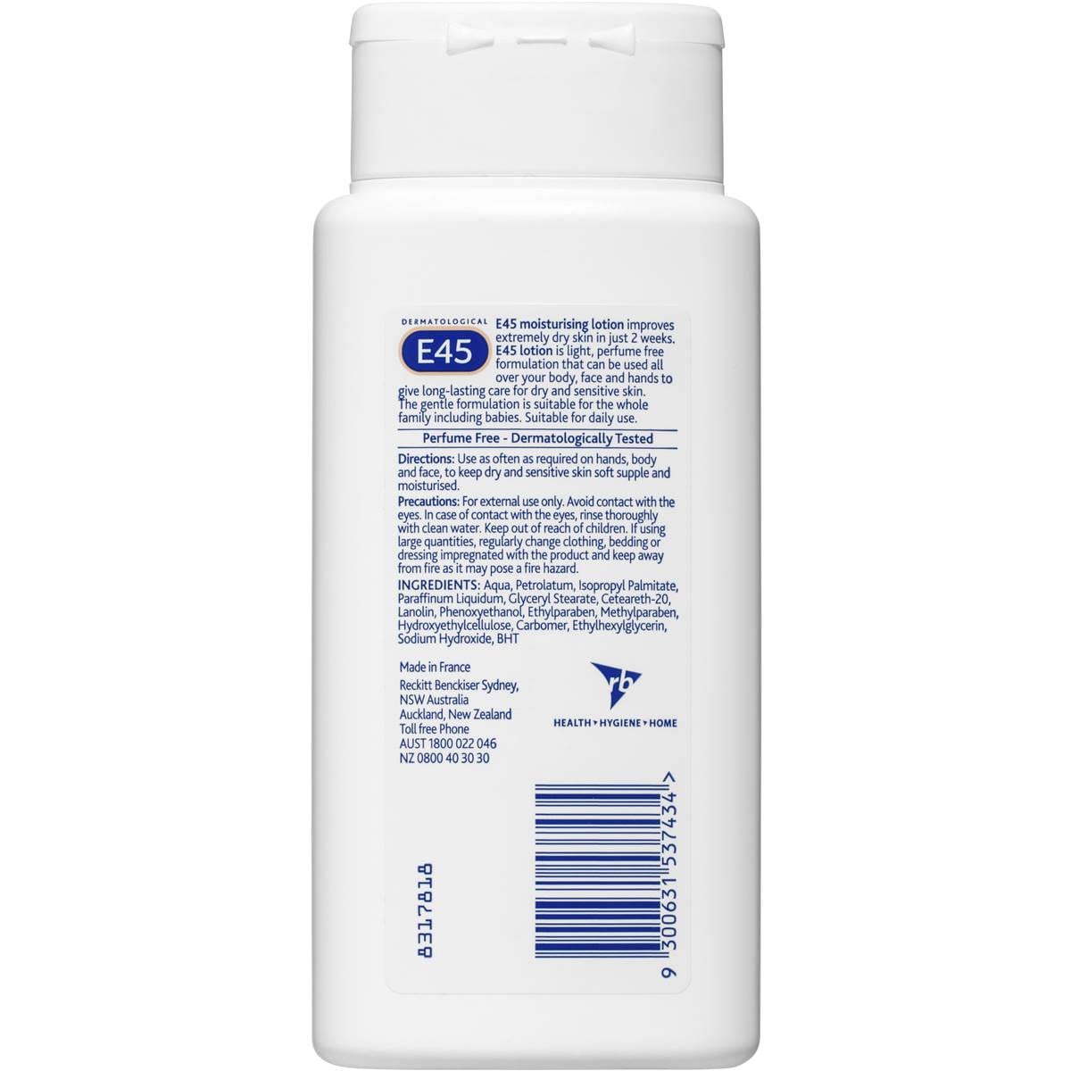 E45 Moisturising Lotion For Dry Skin 200ml Woolworths