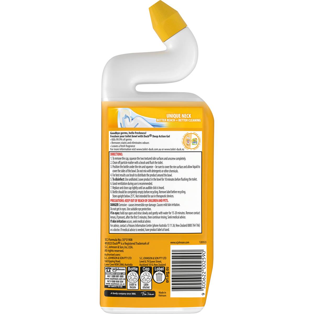 Duck Deep Action Gel Toilet Cleaner Citrus 750ml Woolworths