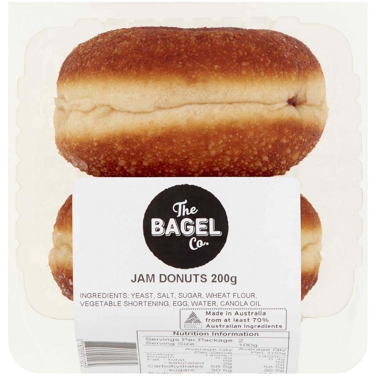 The Bagel Co. Jam Donut 2 Pack Woolworths
