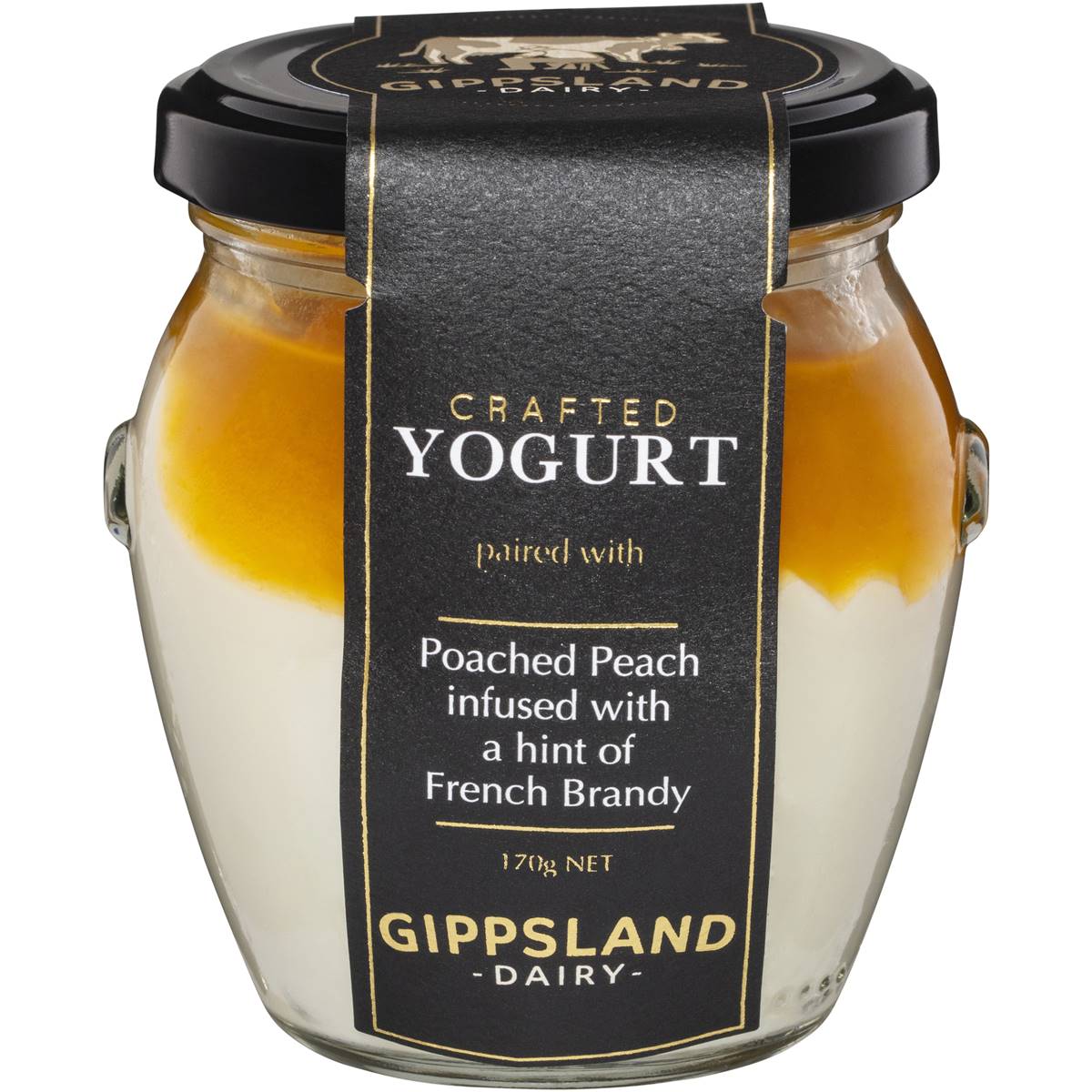Gippsland Dairy Premium Peach & Brandy Yoghurt 170g Woolworths