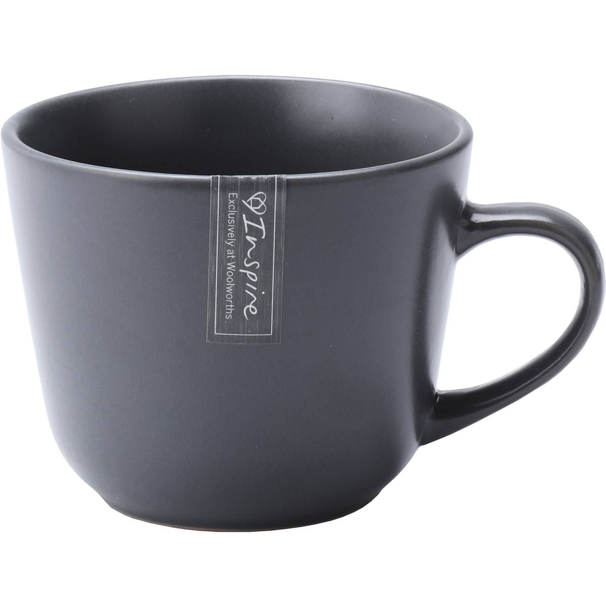 Inspire Stoneware Mug Charcoal Each Woolworths