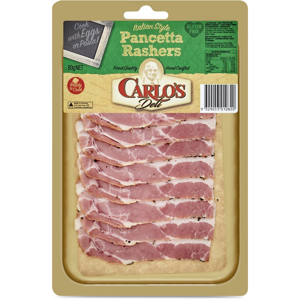 Carlos Pancetta Rashers 80g Woolworths