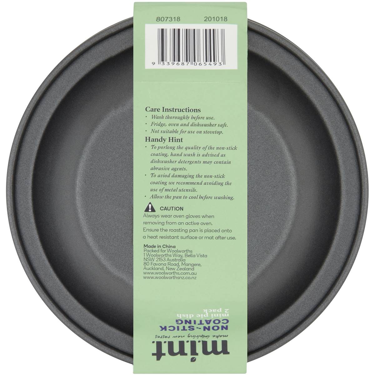 Mint Nonstick Coating Mini Round Pie Dish 2 Pack Woolworths