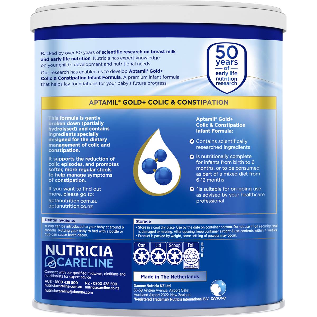 Aptamil Gold+ Colic & Constipation Baby Formula From 012 Months 900g Woolworths