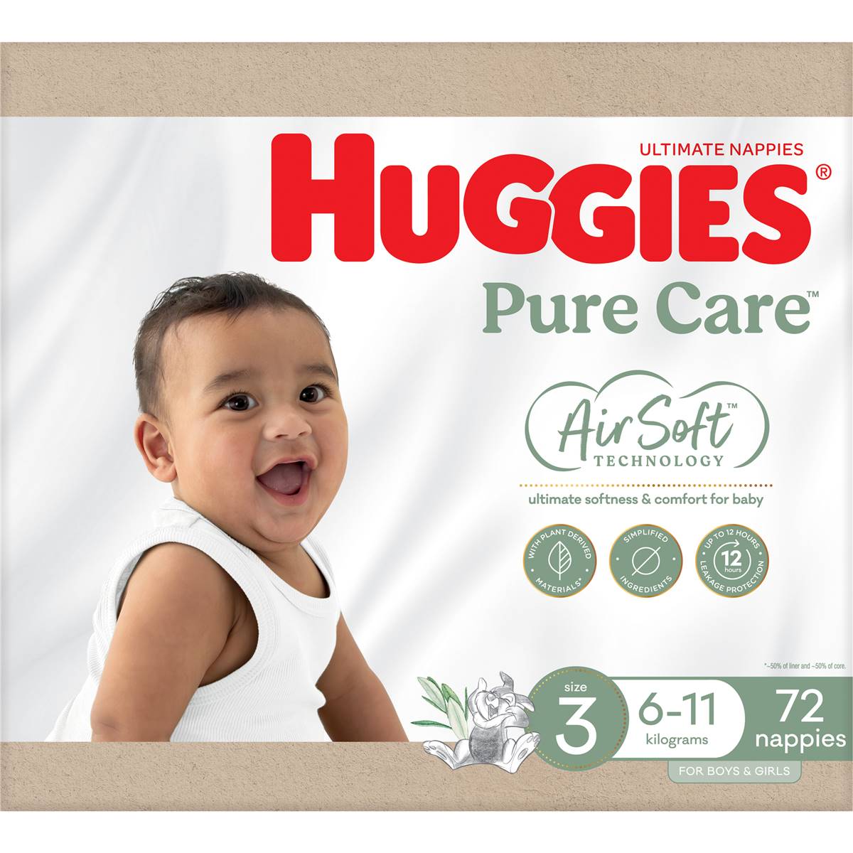 Huggies Ultimate Nappies Size 3 (611kg) 72 Pack Woolworths