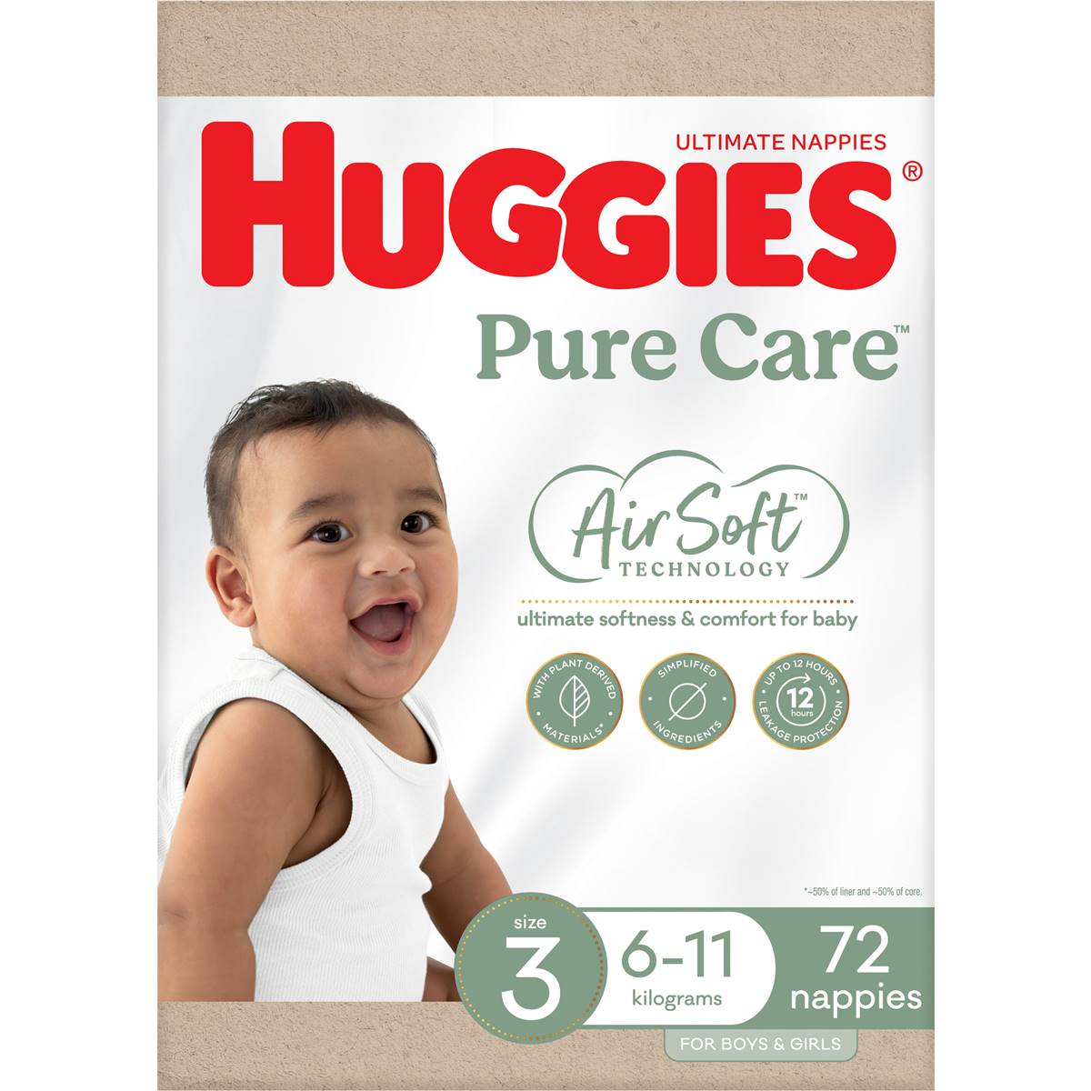 Huggies Ultimate Nappies Size 3 (611kg) 72 Pack Woolworths