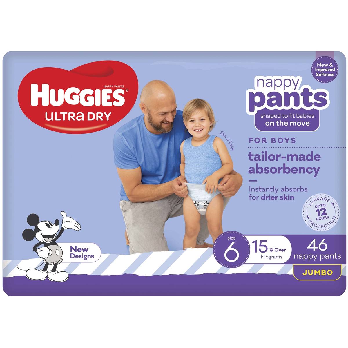 Huggies Ultra Dry Nappy Pants Size 6 Boys 46 Pack Woolworths