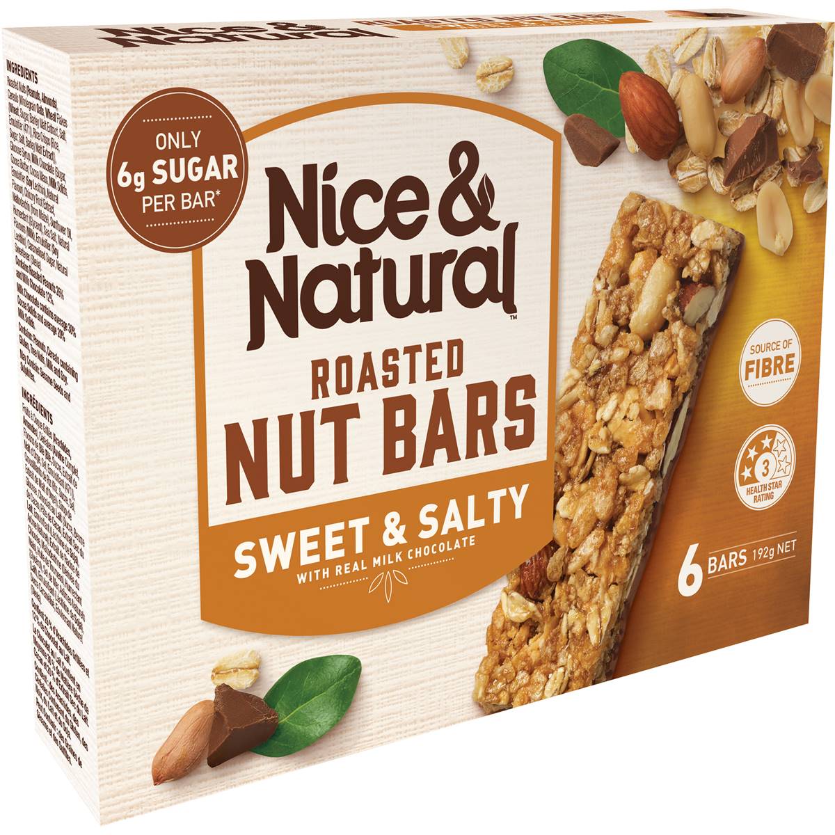Nice & Natural Roasted Nut Bars Sweet & Salty 6 Pack Woolworths