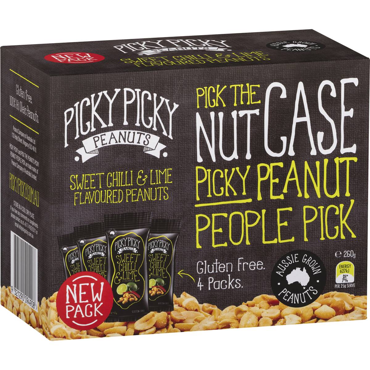 Picky Picky Peanuts Sweet Chilli & Lime 4 Pack Woolworths