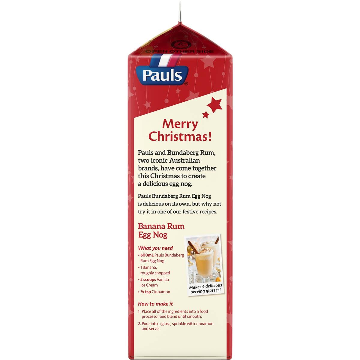 Pauls Bundaberg Rum Egg Nog 1l Woolworths