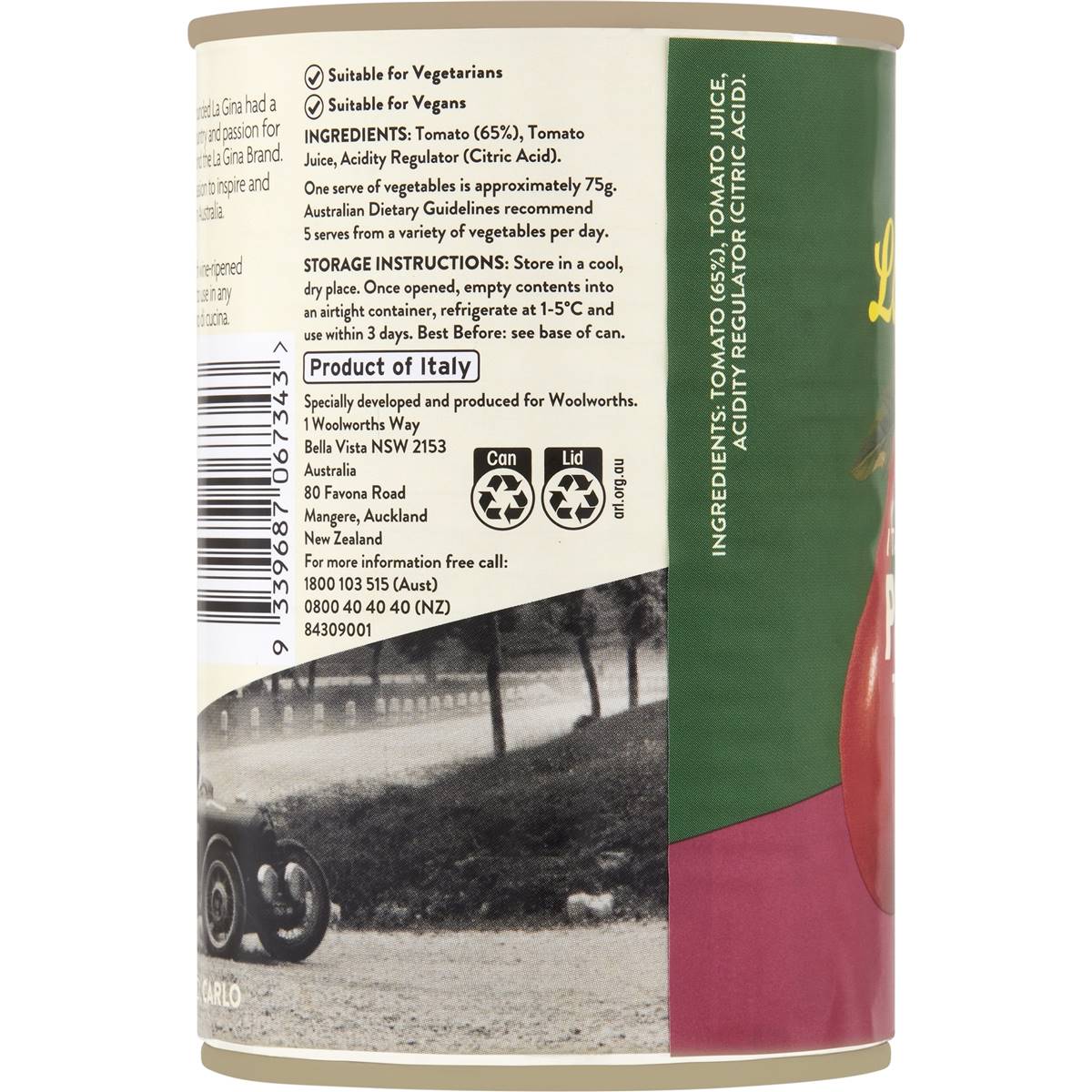 La Gina Peeled Tomatoes 400g Woolworths