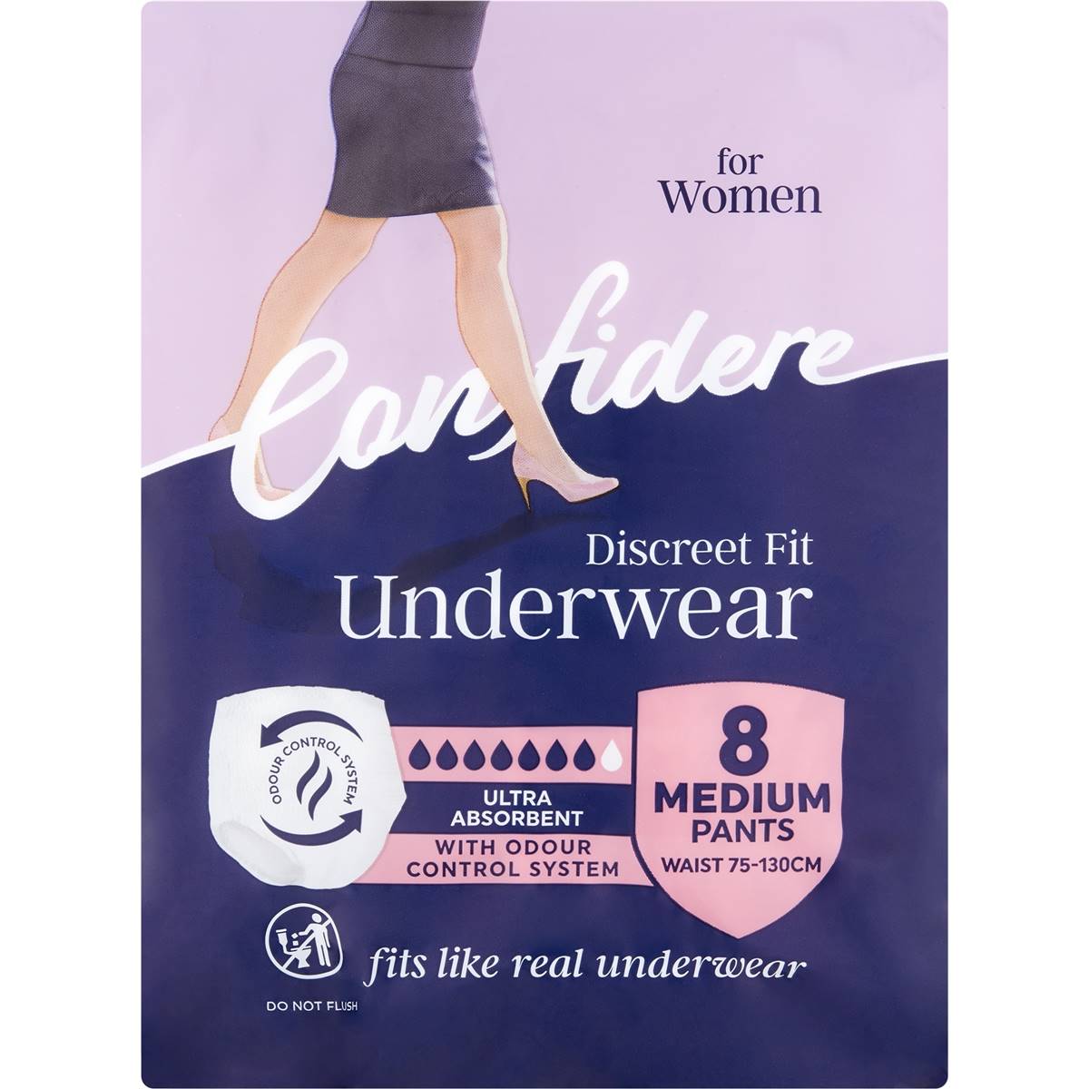 Confidere Incontinence Underwear Pants Womens Medium 8 Pack Woolworths