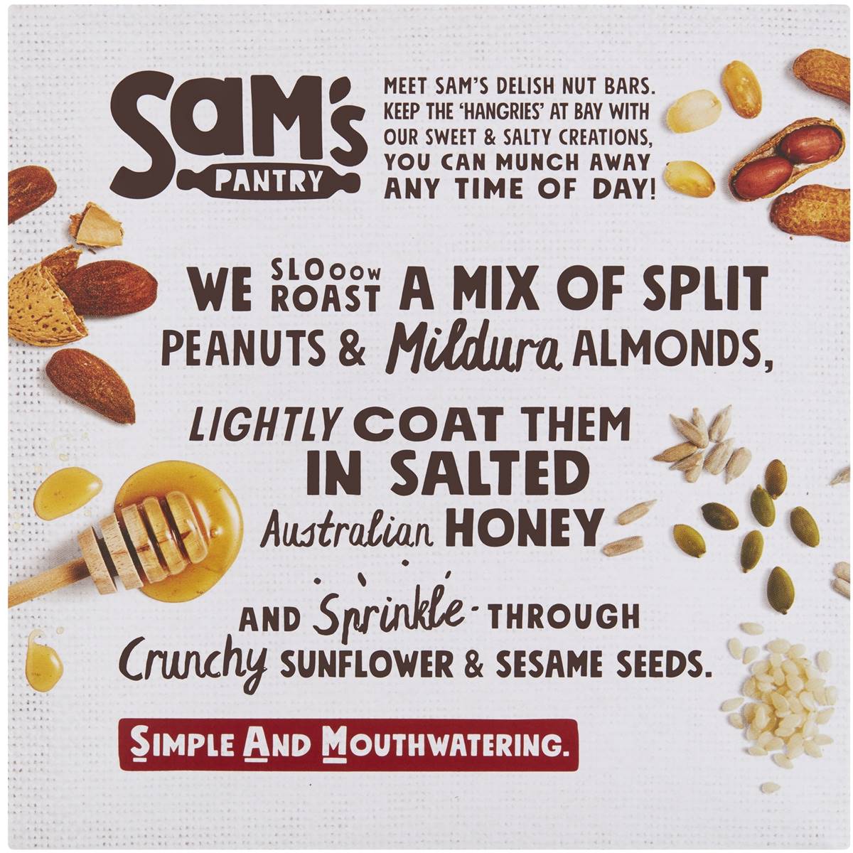 Sam's Pantry Honey Salted Almond Nut Bar 5 Pack Woolworths