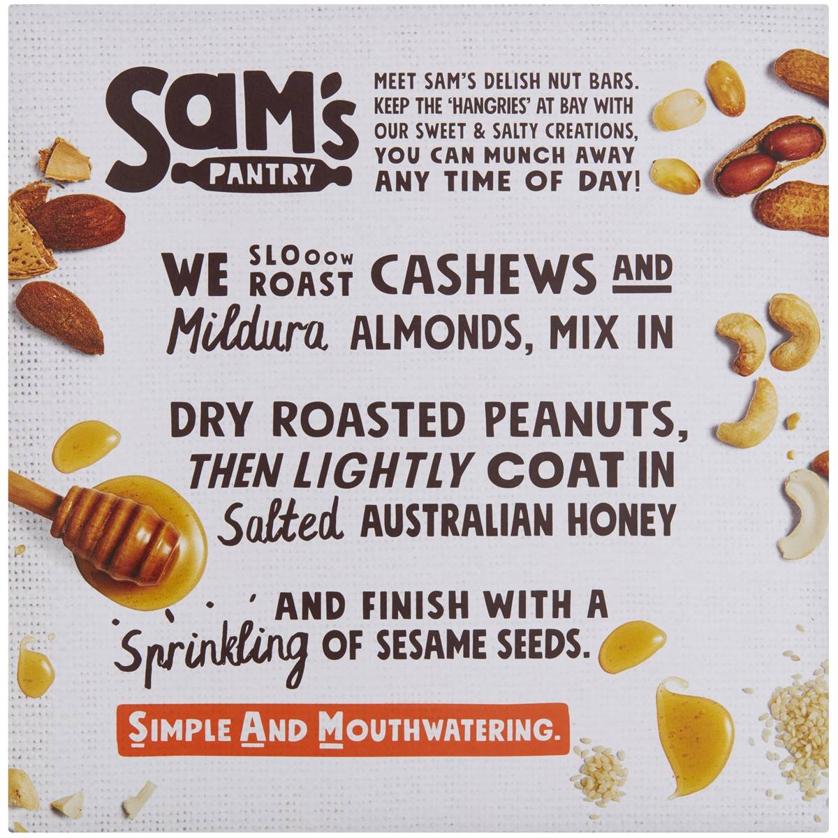 Sam's Pantry Honey Salted Cashew Nut Bar 5 Pack Woolworths