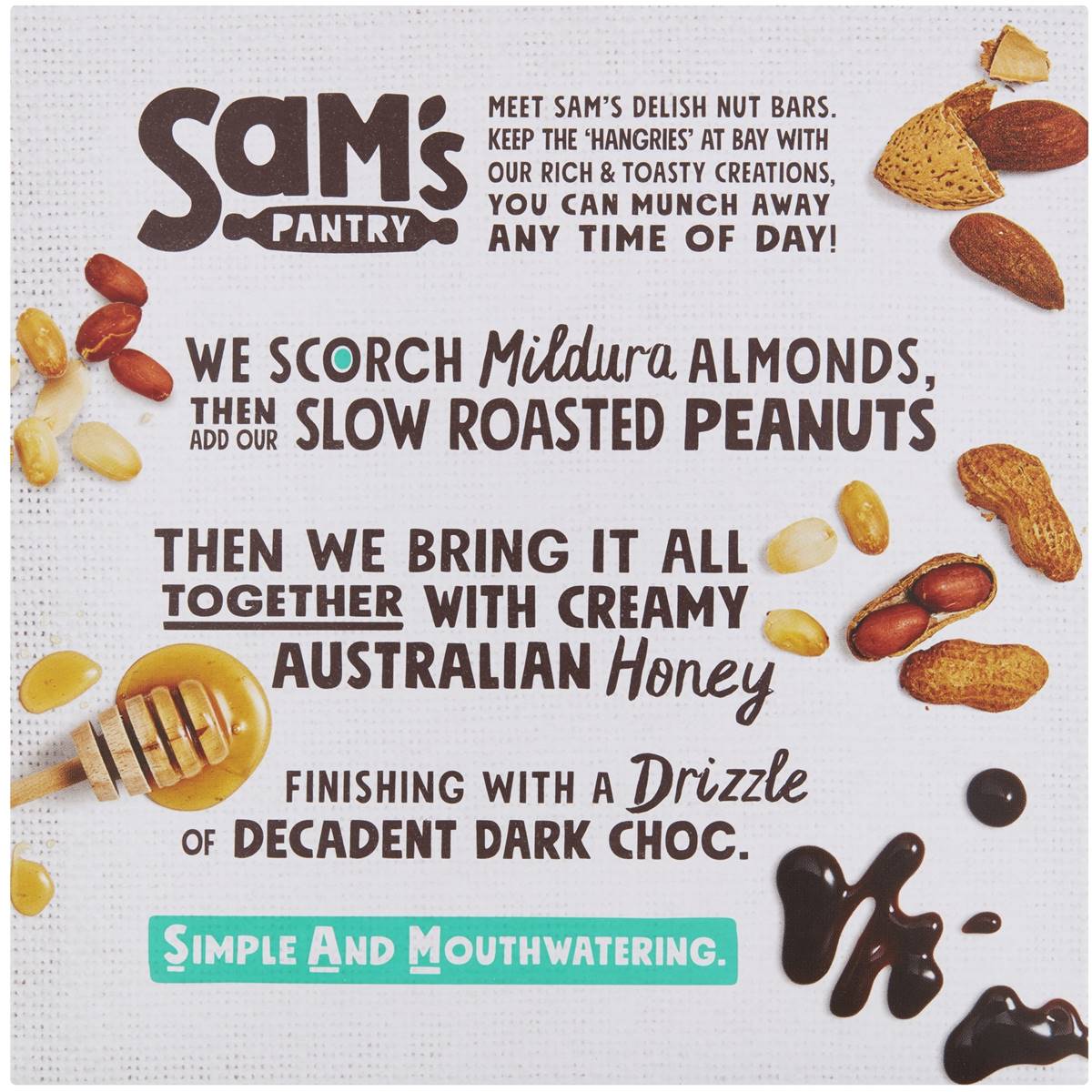 Sam's Pantry Scorched Almond Nut Bar 5 Pack Woolworths