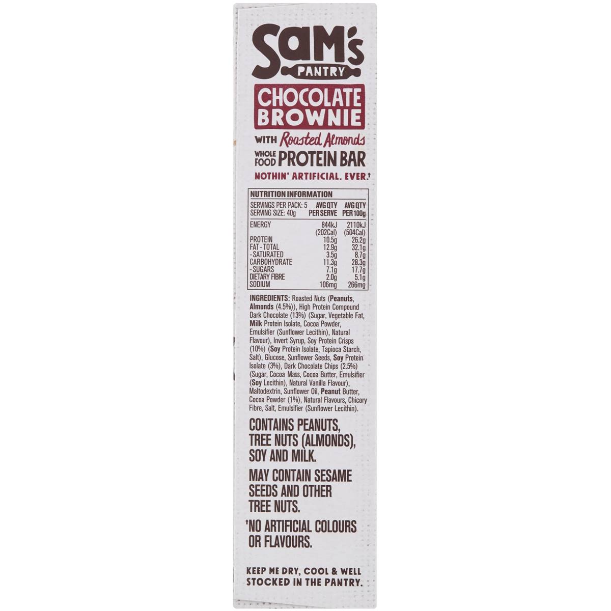 Sam's Pantry Chocolate Brownie Protein Bars 5 Pack Woolworths