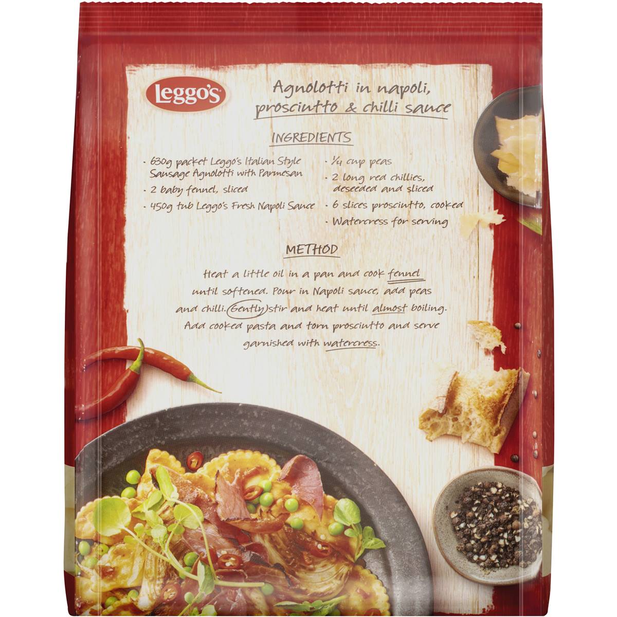 Leggos Fresh Italian Style Sausage Agnolotti 630g Woolworths
