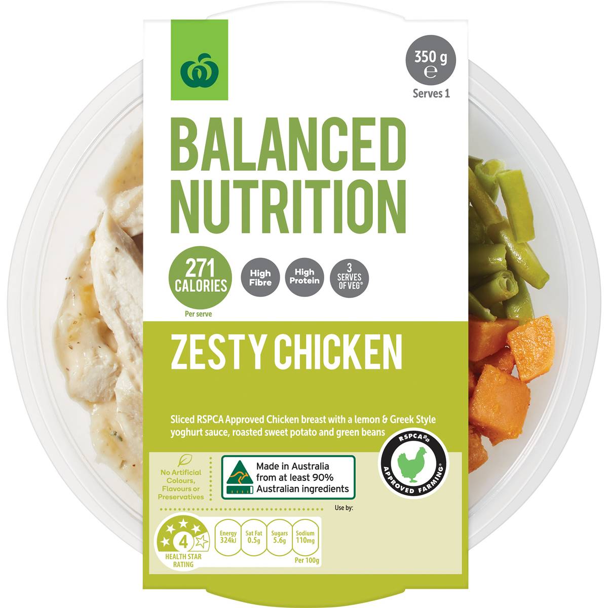 Woolworths Balanced Nutrition Zesty Chicken 350g Woolworths