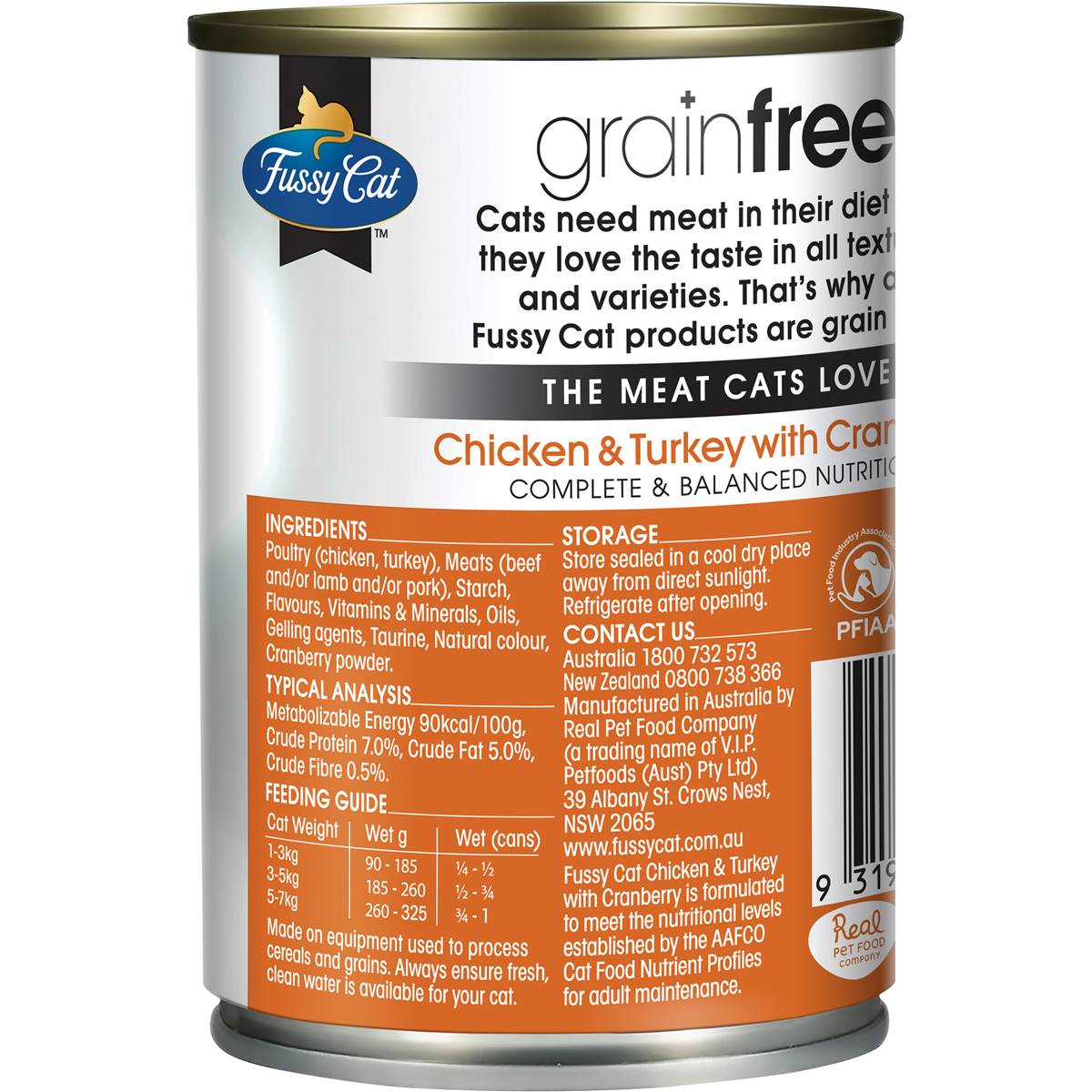 Fussy Cat Grain Free Adult Wet Cat Food Chicken & Turkey & Cranberry 