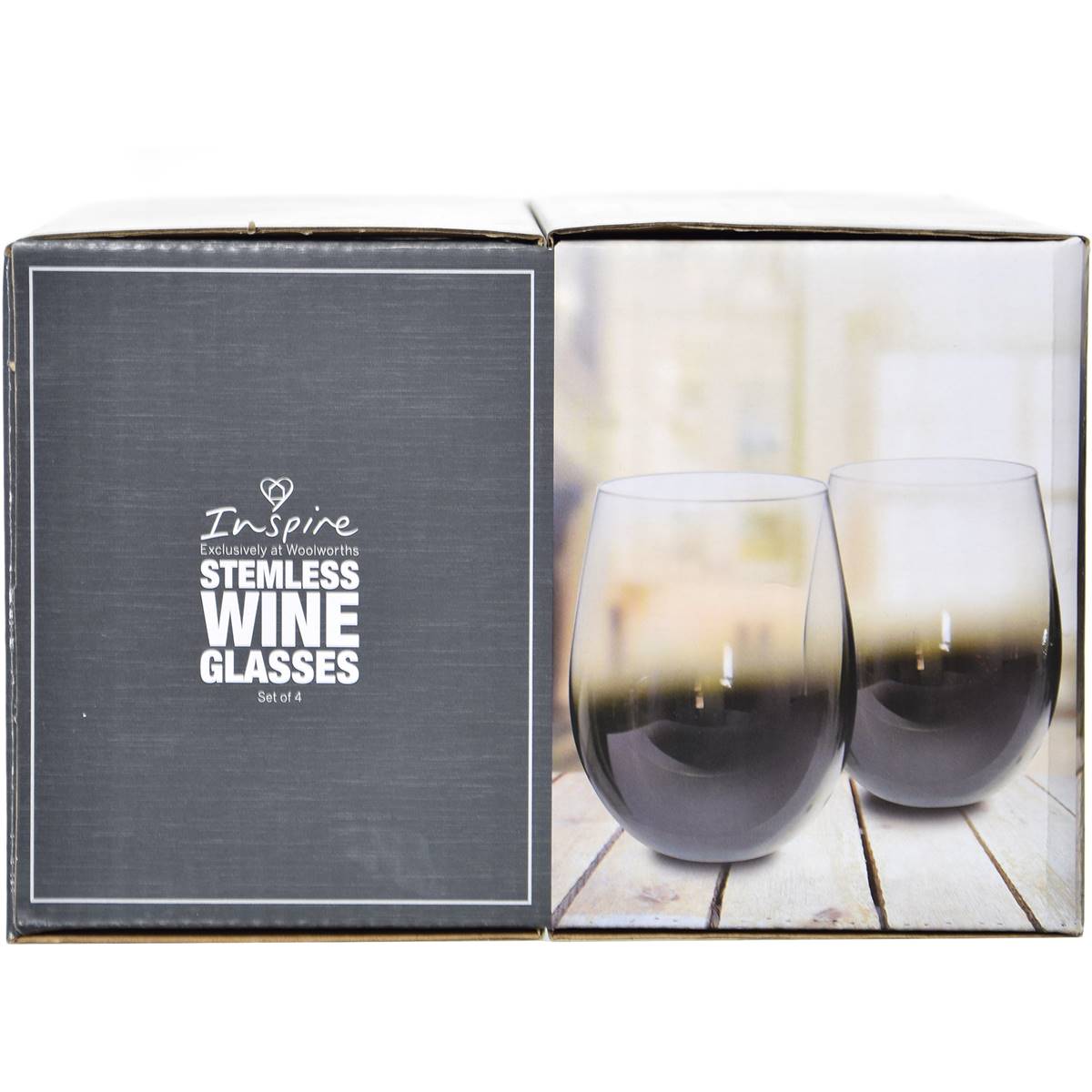 Inspire Stemless Wine Glass 4 Pack Woolworths