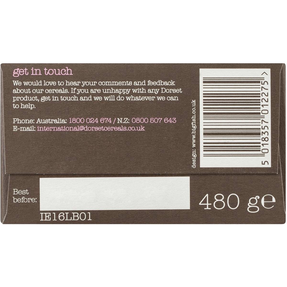 Dorset Chocolate & Cherry Granola 480g Woolworths