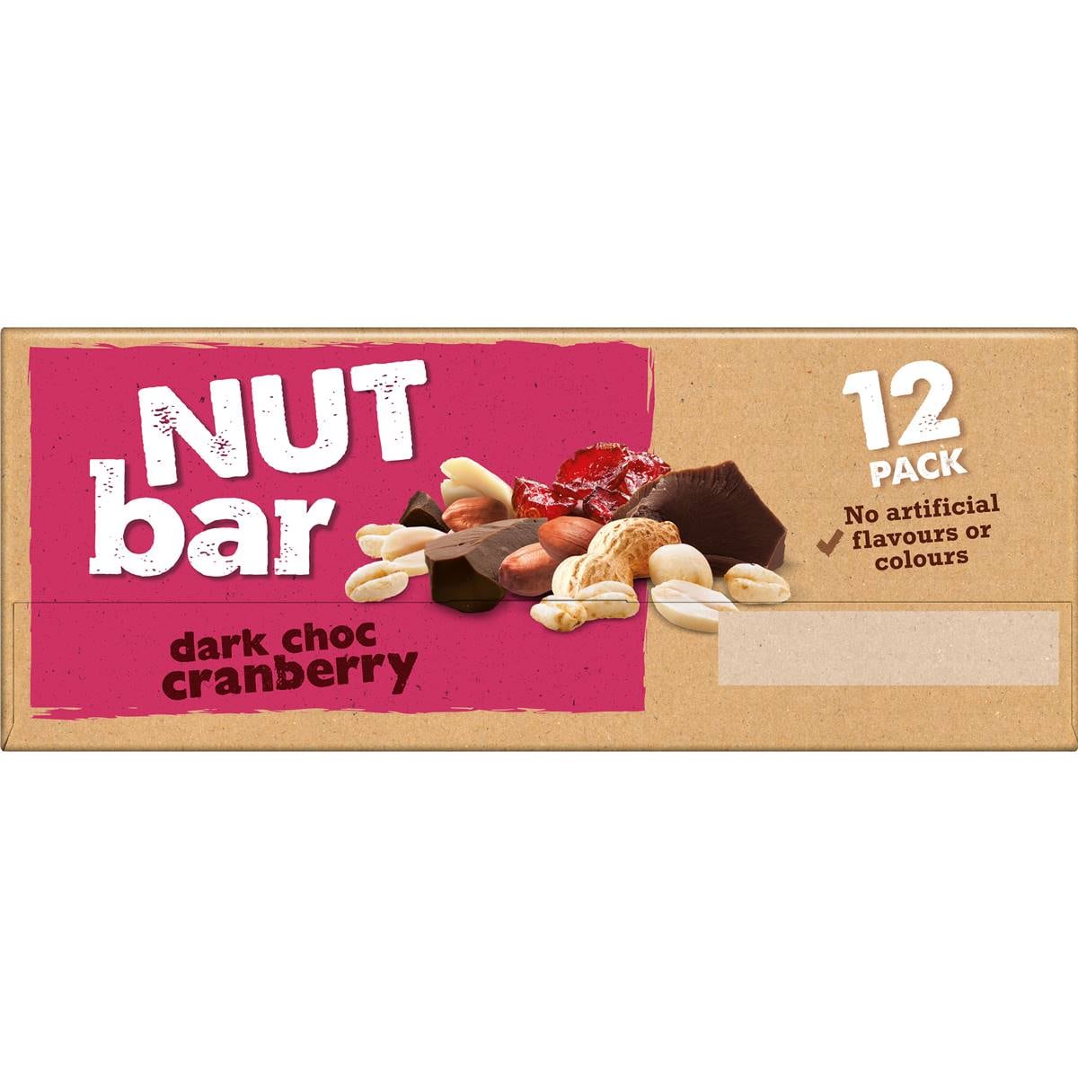 Tasti Nut Bar Dark Choc & Cranberry 420g Woolworths