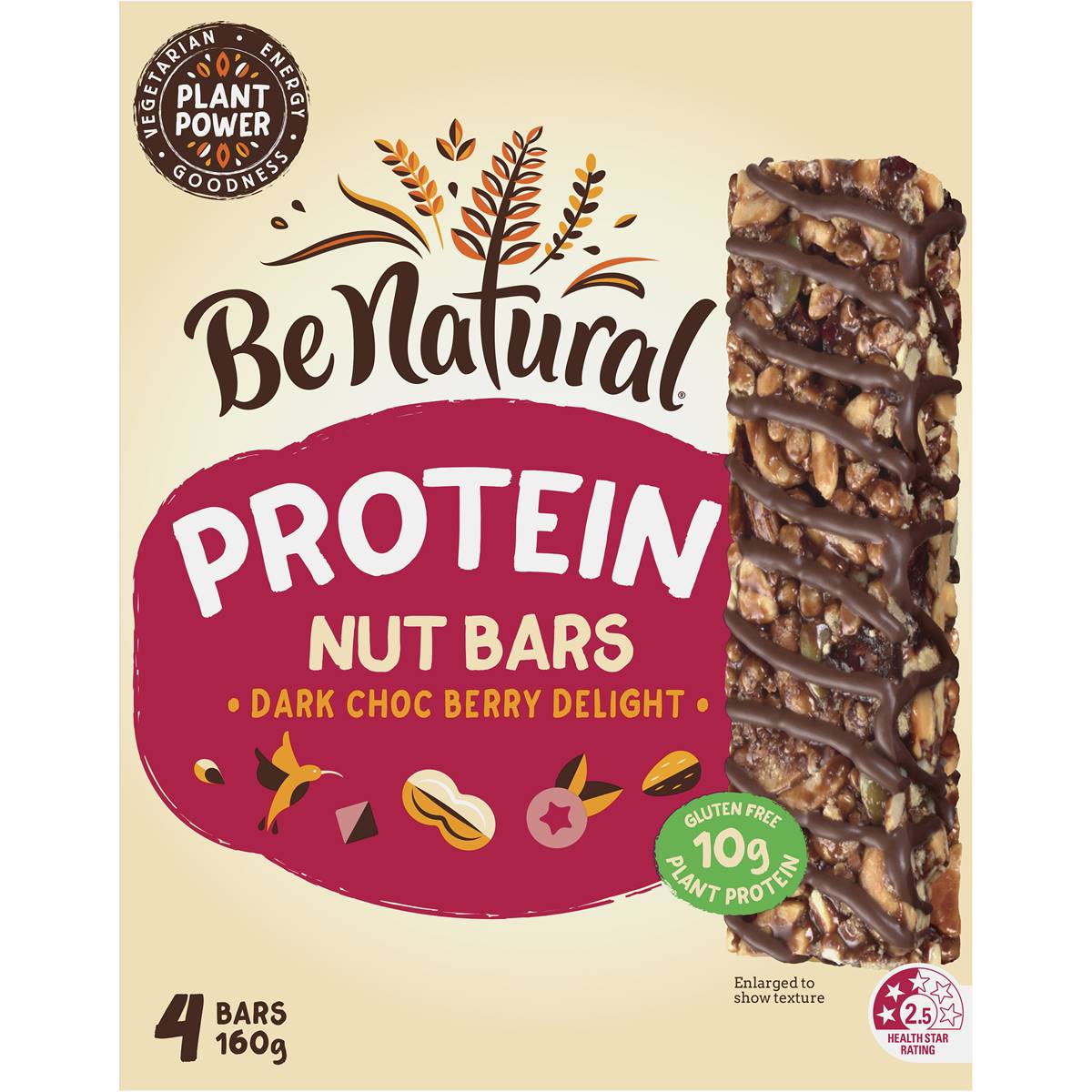 Be Natural Protein Nut Bar Dark Chocolate Berry Delight 160g Woolworths