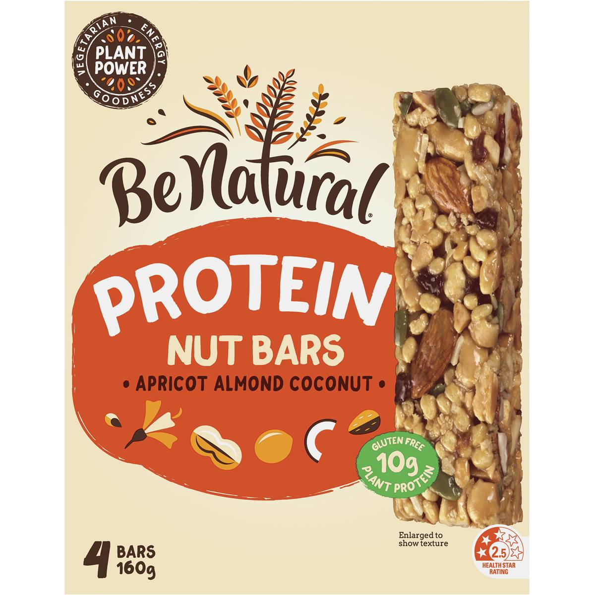 Be Natural Protein Nut Bar Apricot Almond & Coconut 160g Woolworths