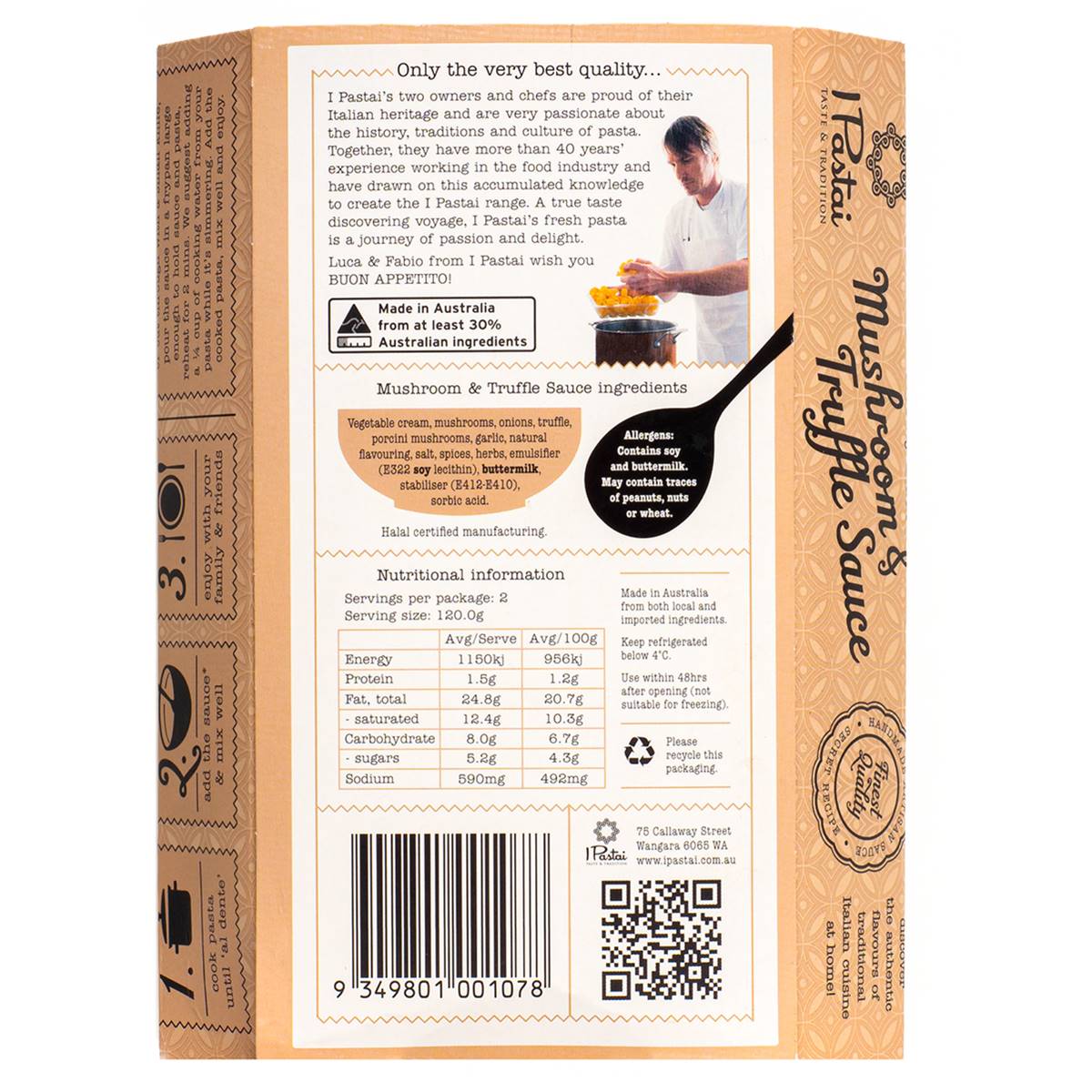I Pastai Mushroom Truffle Sauce 240g Woolworths