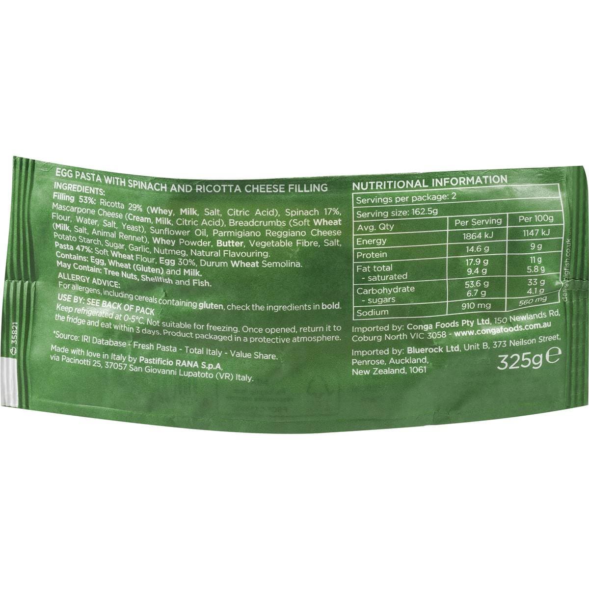 Rana Ricotta & Spinach Tortellini Pasta 325g Woolworths