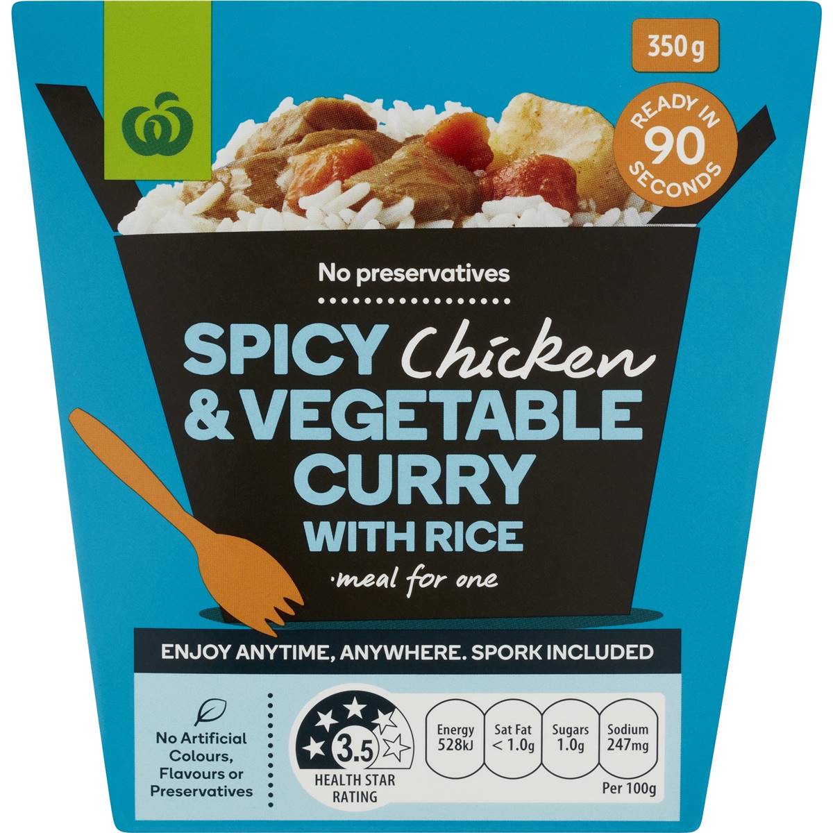 Woolworths Spicy Chicken & Vegetable Curry With Rice 350g Woolworths