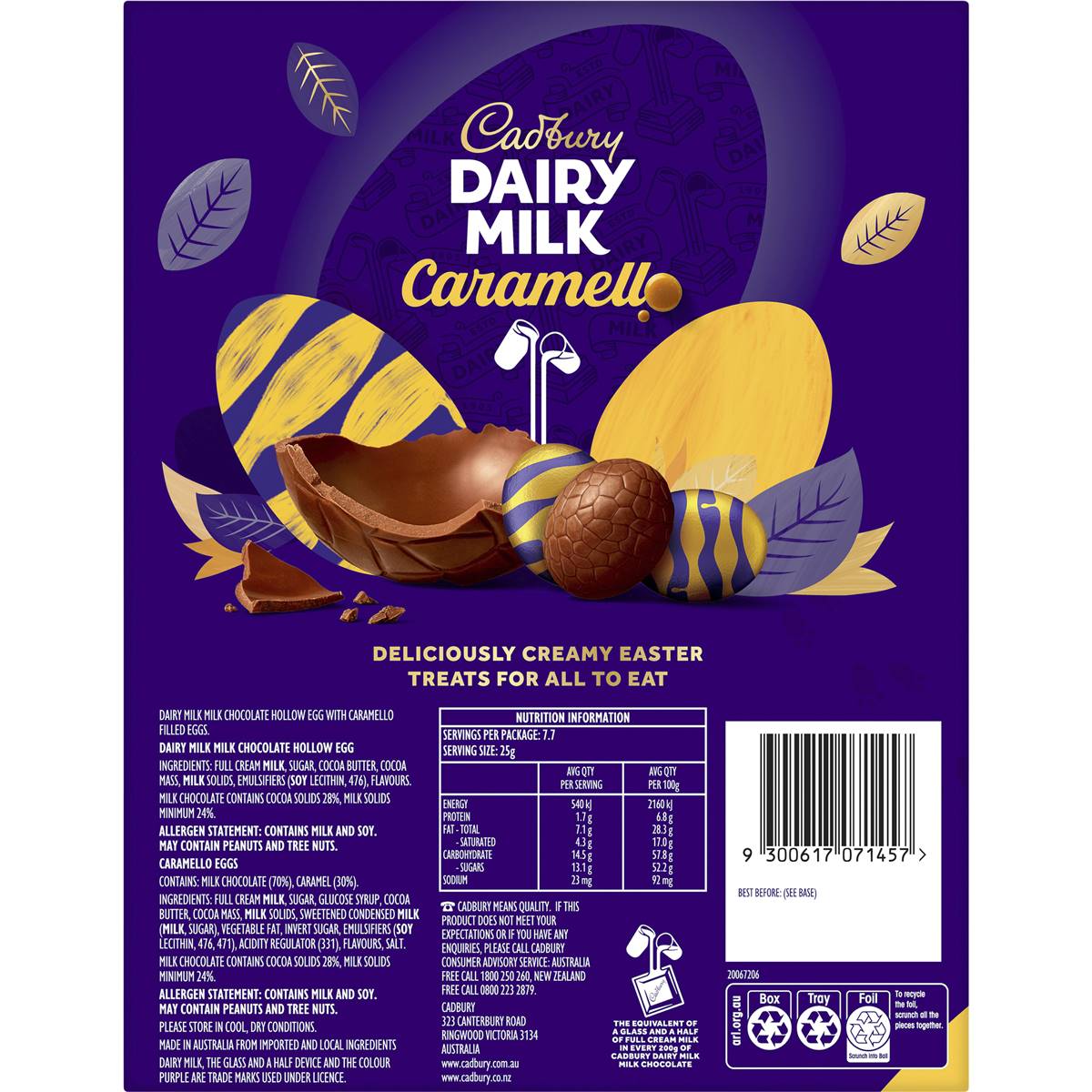 Cadbury Caramello Chocolate Easter Eggs Gift Box 193g Woolworths