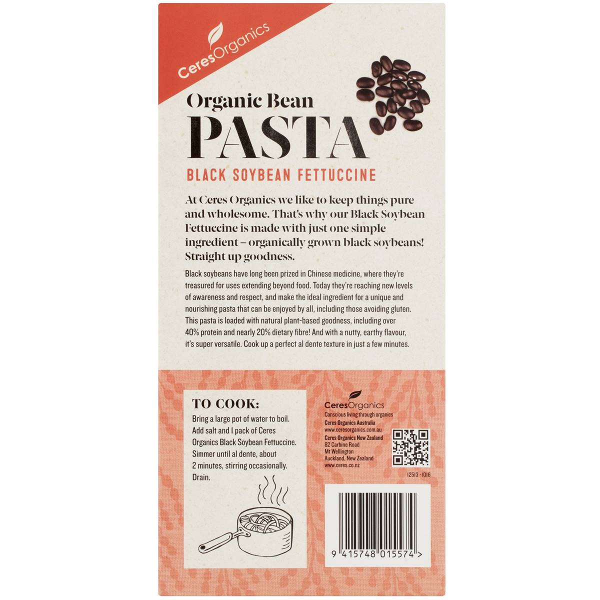 Ceres Organics Black Soybean Fettucine 200g Woolworths