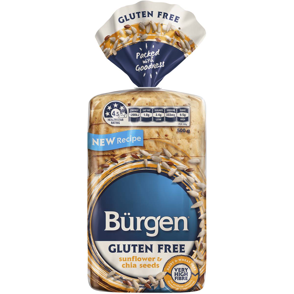 Burgen Gluten Free Sunflower & Chia Bread 500g Woolworths