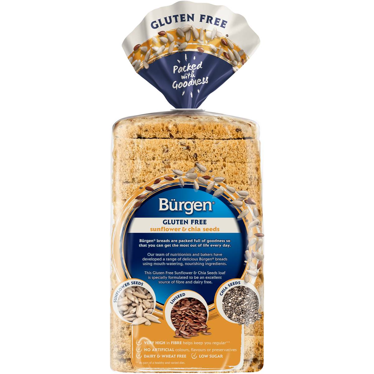 Burgen Gluten Free Sunflower & Chia Bread 500g Woolworths