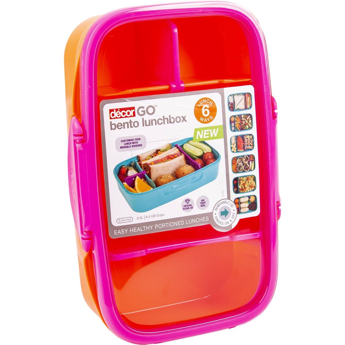 Decor Go Bento Lunchbox 2l Each Woolworths