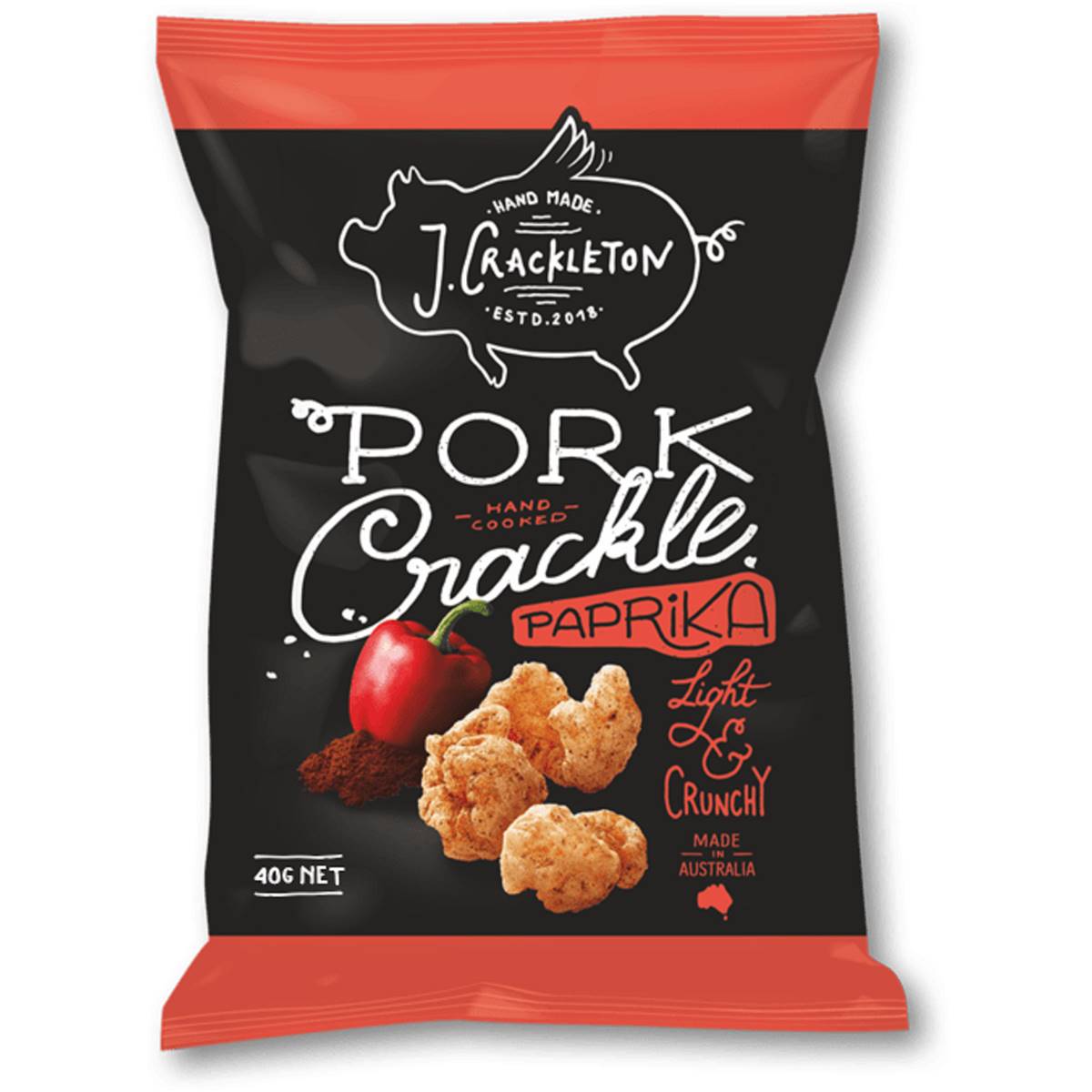 J Crackleton Pork Crackle Paprika