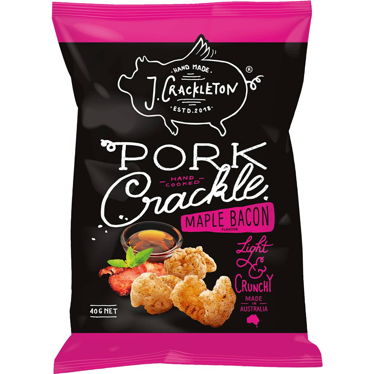 J Crackleton Pork Crackle Maple Bacon