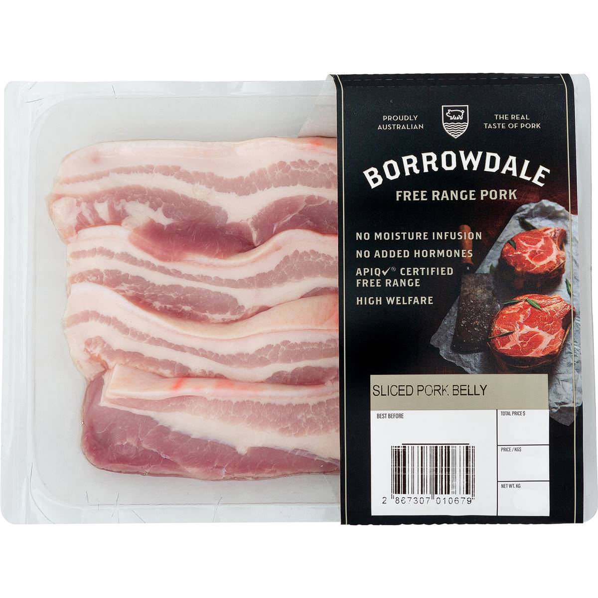 Borrowdale Free Range Sliced Pork Belly 600g 800g Woolworths