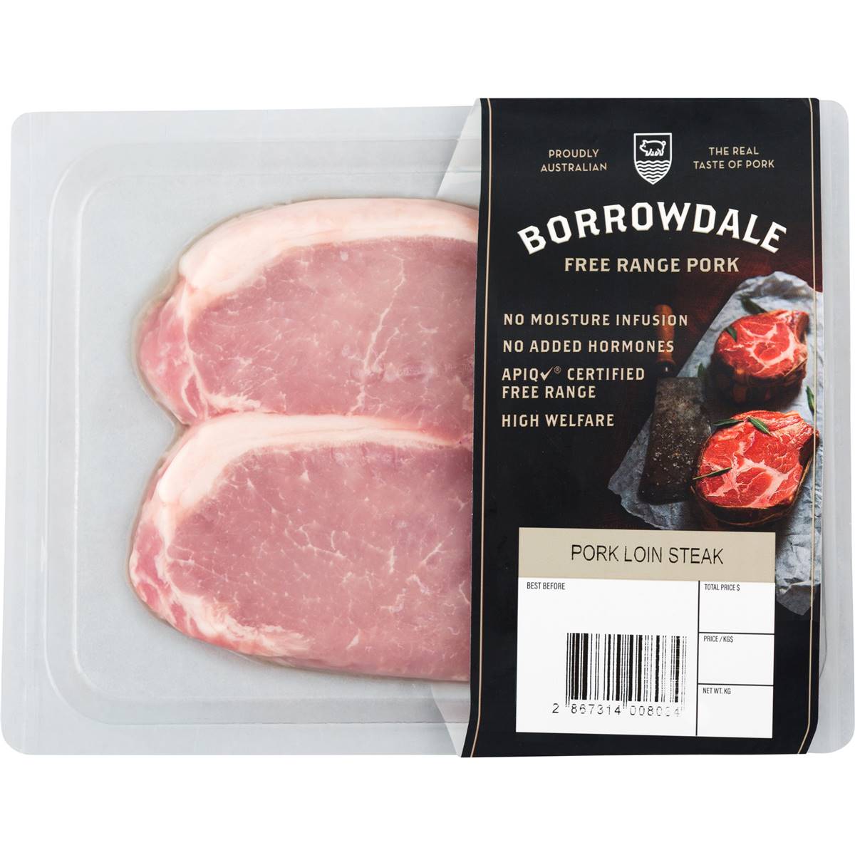 Borrowdale Free Range Pork Boneless Loin Steaks 250g 550g Woolworths