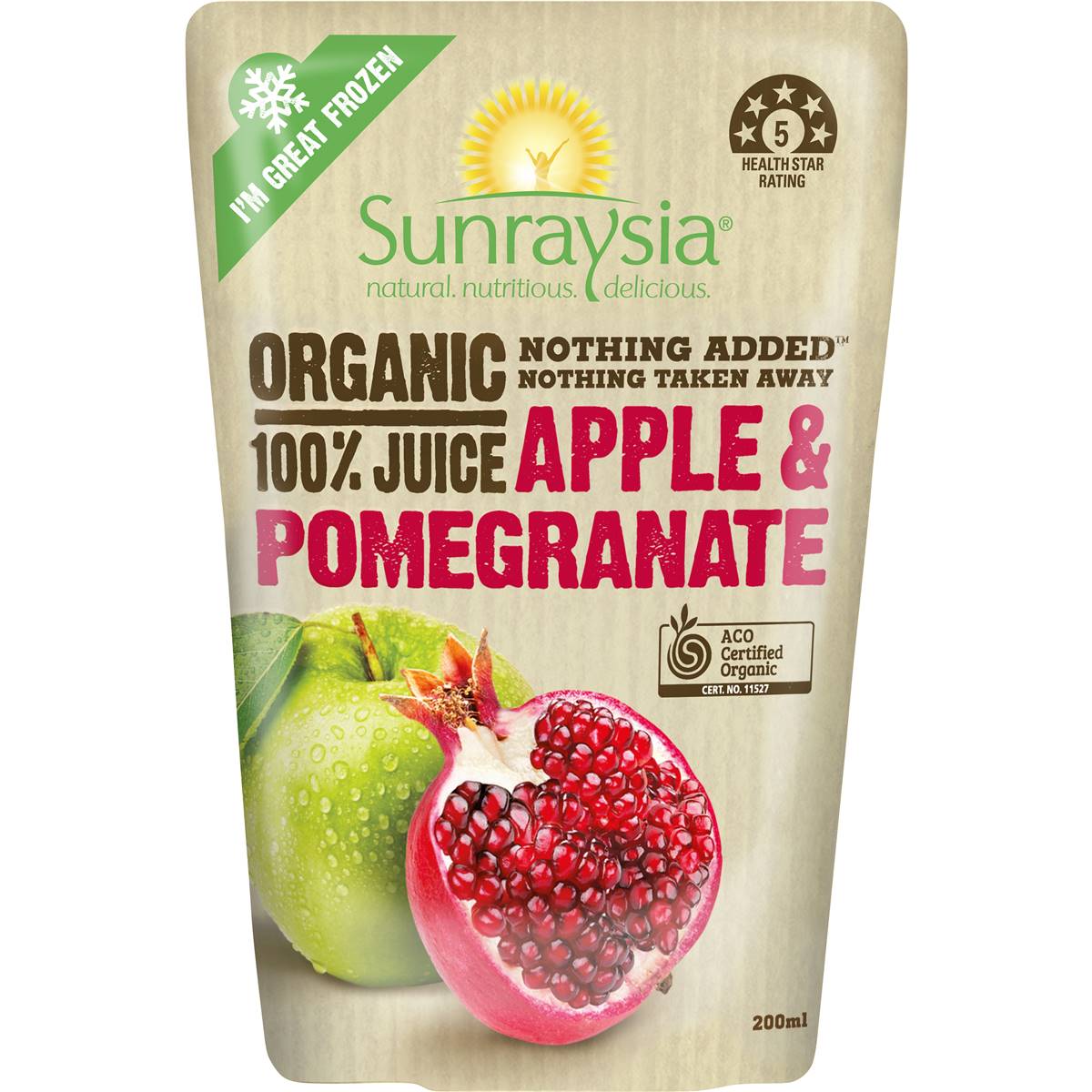 Sunraysia Organic Juice Apple & Pomegranate 200ml Woolworths