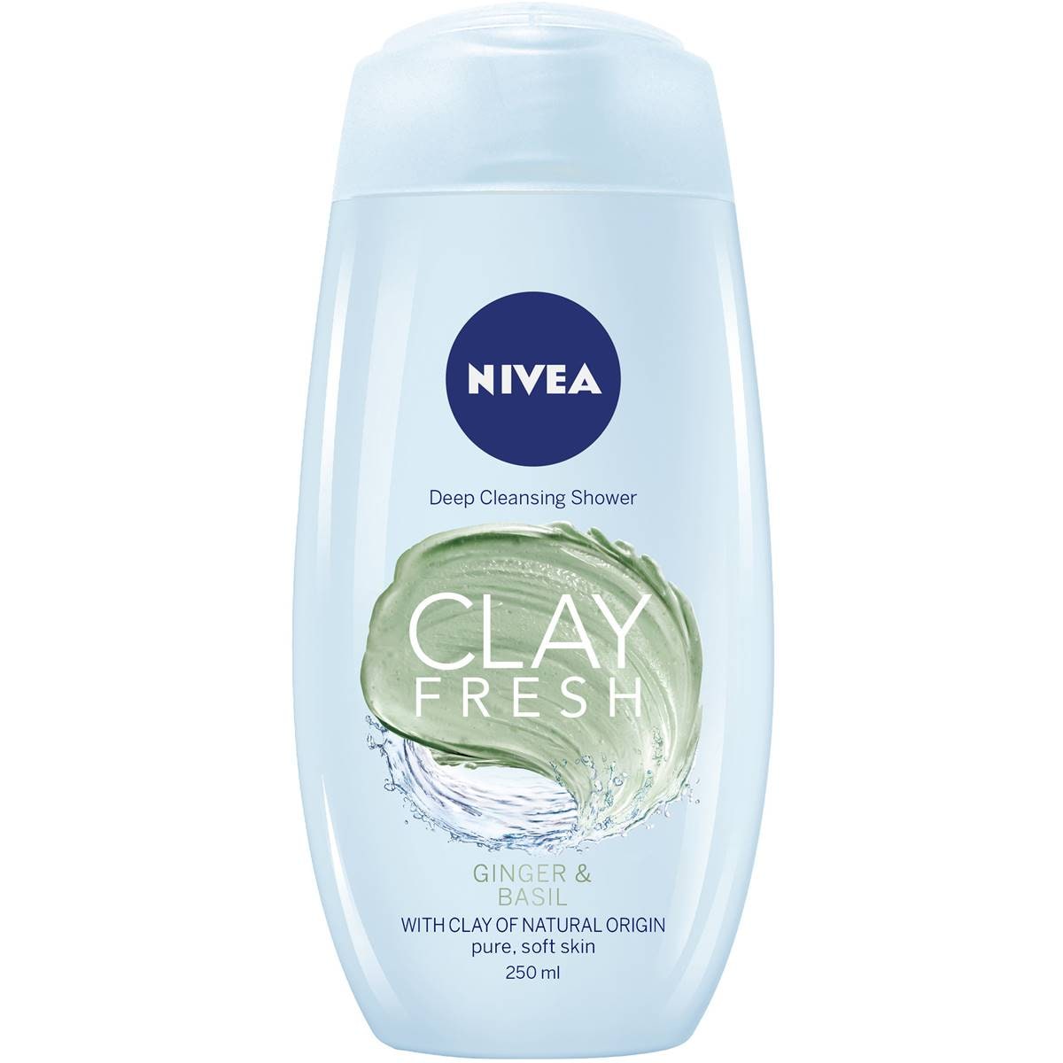 Nivea Clay Fresh Ginger & Basil Shower Gel & Body Wash 250ml Woolworths