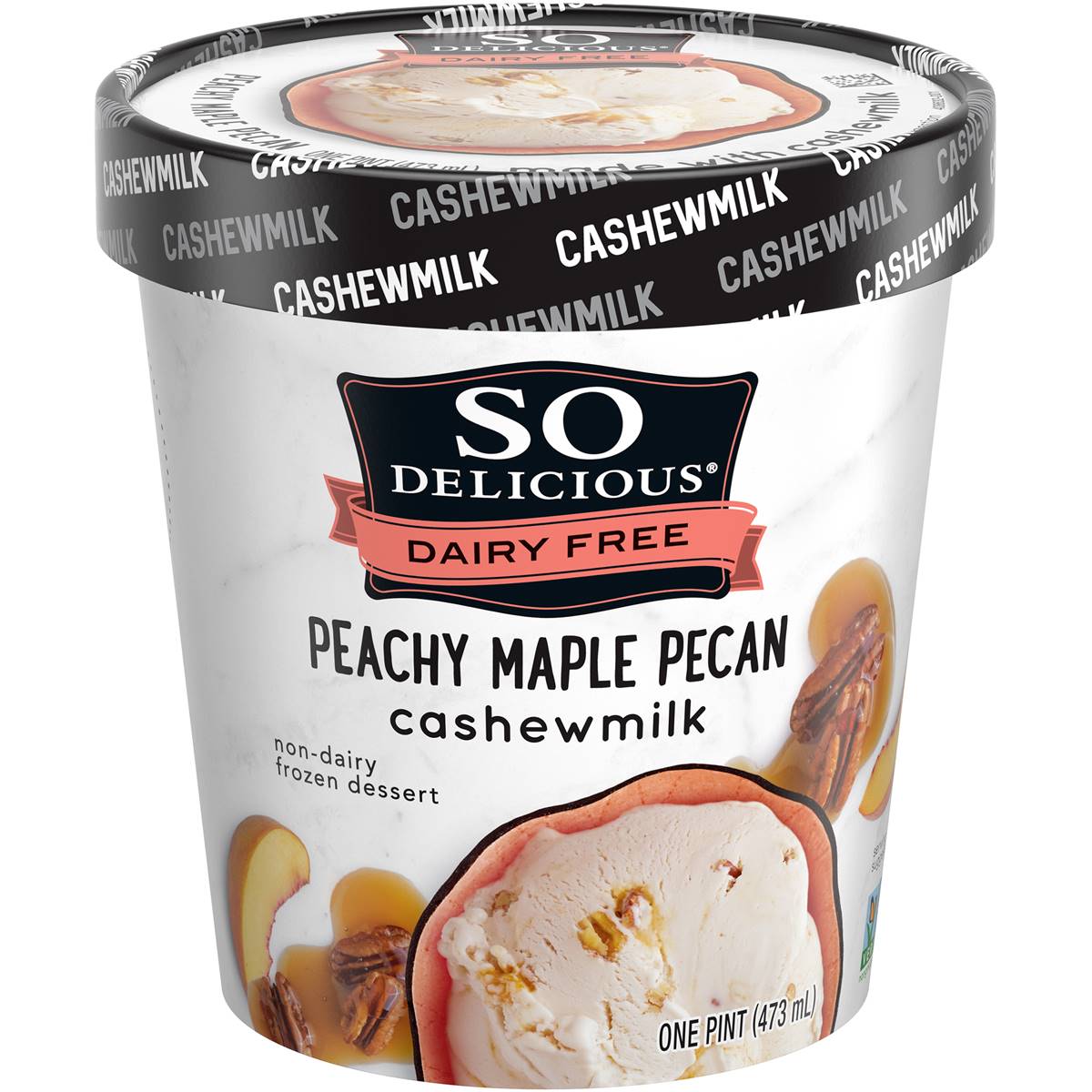 So Delicious Dairy Free Cashew Peach Pecan Tub