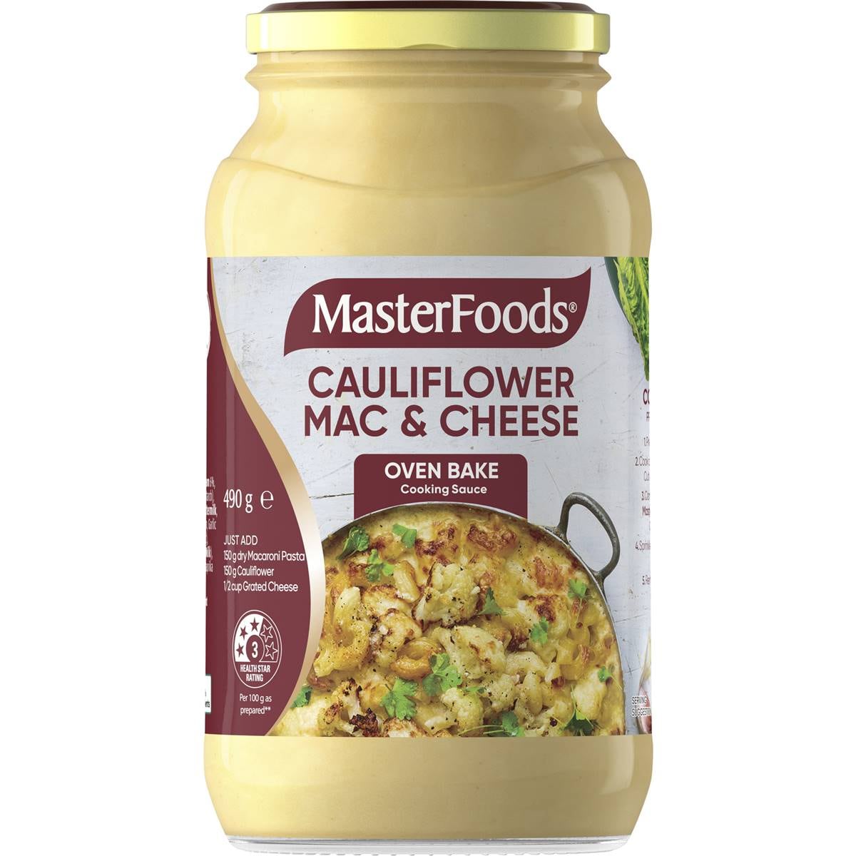 Masterfoods Oven Bake Cooking Sauce Cauliflower Mac & Cheese 490g