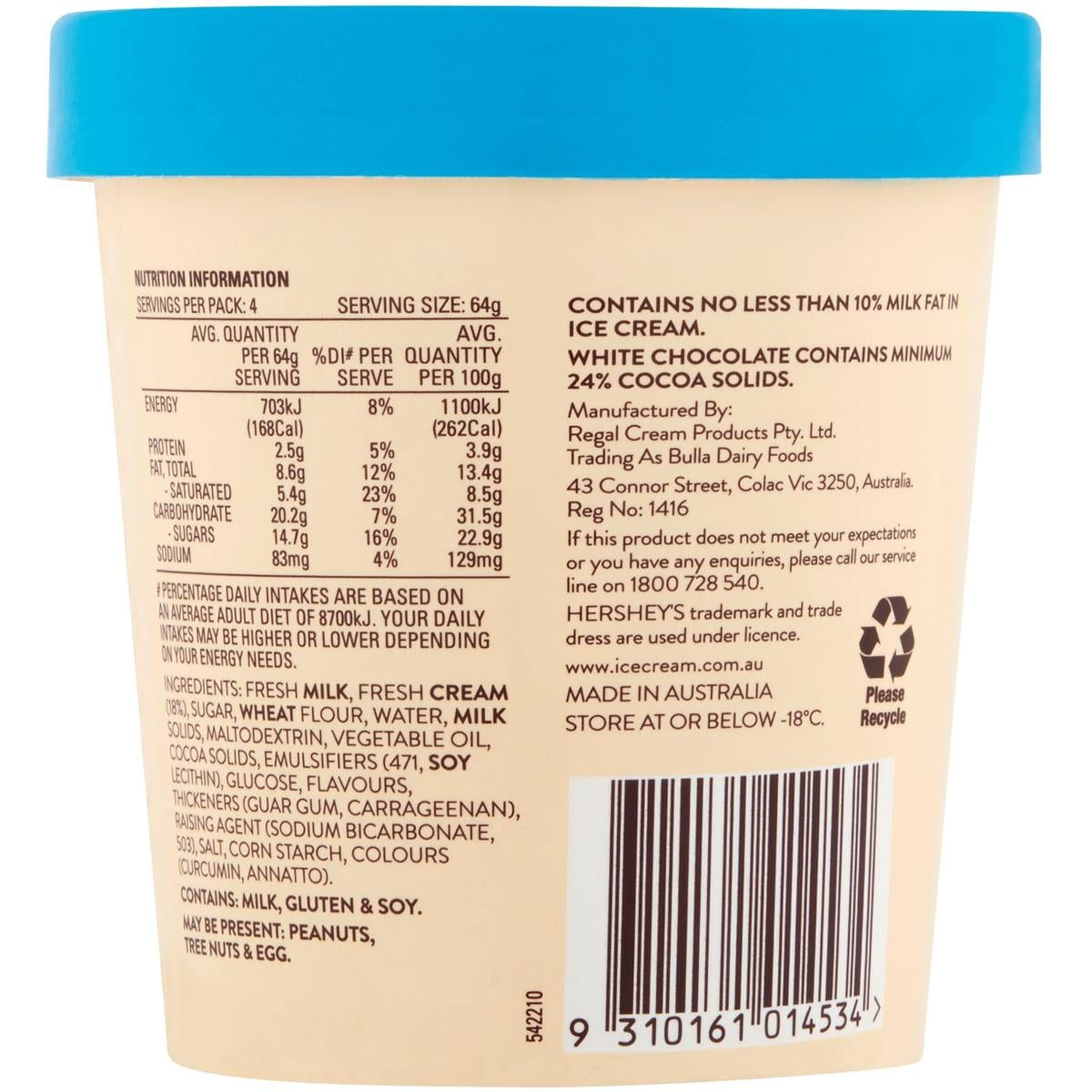 Hershey's Cookies & Cream Tub 473ml Woolworths